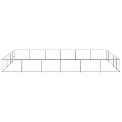 vidaXL Perrera plateada 30 m² acero