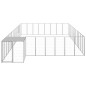 vidaXL Perrera plateada 30,25 m² acero  