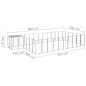 vidaXL Perrera plateada 19,36 m² acero  