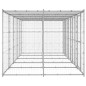 vidaXL Perrera de exterior de acero con techo 12,1 m²