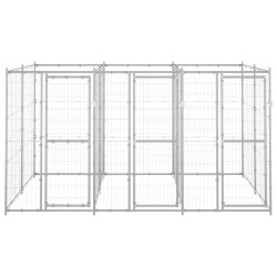 vidaXL Perrera de exterior de acero galvanizado 7,26 m²