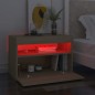 vidaXL Mesitas de noche con LED 2 uds contrachapada Sonoma 60x35x40 cm