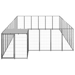 vidaXL Perrera negra 19,36 m² acero  