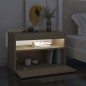 vidaXL Mesitas de noche con LED 2 uds contrachapada Sonoma 60x35x40 cm