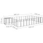 vidaXL Perrera negra 19,36 m² acero  