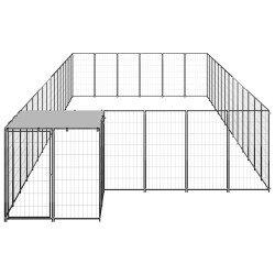 vidaXL Perrera negra 26,62 m² acero  