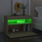 vidaXL Mesitas de noche con LED 2 uds contrachapada Sonoma 60x35x40 cm
