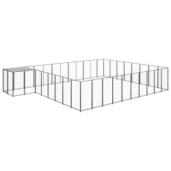vidaXL Perrera negra 25,41 m² acero  