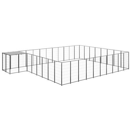vidaXL Perrera negra 25,41 m² acero  