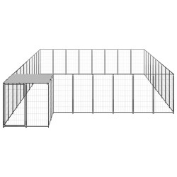vidaXL Perrera negra 25,41 m² acero  