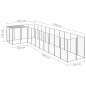 vidaXL Perrera plateada 7,26 m² acero vidaXL Perrera plateada 7,26 m² acero