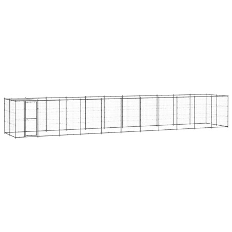 vidaXL Perrera de exterior de acero con techo 26,62 m²