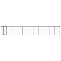 vidaXL Perrera de exterior de acero con techo 26,62 m²