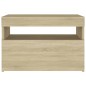vidaXL Mesitas de noche con LED 2 uds contrachapada Sonoma 60x35x40 cm