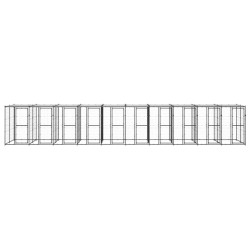 vidaXL Perrera de exterior de acero con techo 24,2 m²