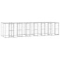 vidaXL Perrera de exterior de acero galvanizado con techo 16,94 m²
