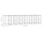 vidaXL Perrera de exterior de acero galvanizado con techo 16,94 m²