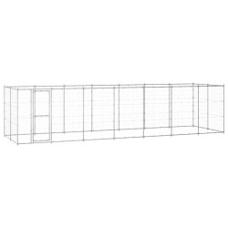 vidaXL Perrera de exterior de acero galvanizado 16,94 m²