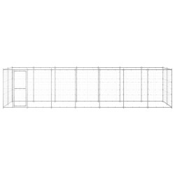 vidaXL Perrera de exterior de acero galvanizado 16,94 m²