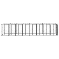 vidaXL Perrera de exterior de acero con techo 19,36 m²