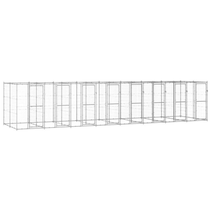 vidaXL Perrera de exterior de acero galvanizado 19,36 m² vidaXL Perrera de exterior de acero galvanizado 19,36 m²