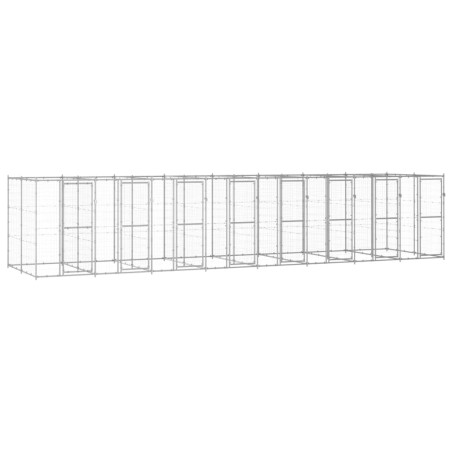 vidaXL Perrera de exterior de acero galvanizado 19,36 m²