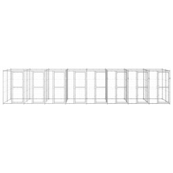 vidaXL Perrera de exterior de acero galvanizado 19,36 m²