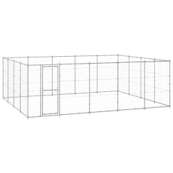 vidaXL Perrera de exterior de acero galvanizado 24,2 m²