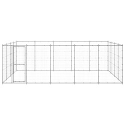 vidaXL Perrera de exterior de acero galvanizado 24,2 m²