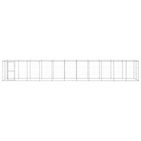 vidaXL Perrera de exterior de acero galvanizado 26,62 m²