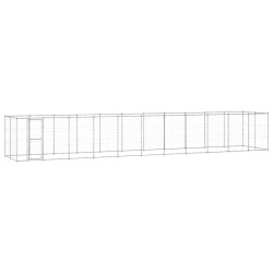 vidaXL Perrera de exterior de acero galvanizado 26,62 m²