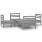vidaXL Juego de muebles de jardín 5 piezas madera maciza de pino gris