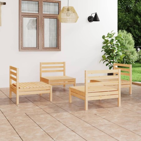 vidaXL Juego de muebles de jardín 4 piezas madera de pino maciza