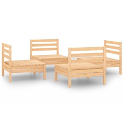 vidaXL Juego de muebles de jardín 4 piezas madera de pino maciza