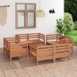 vidaXL Juego muebles de jardín 9 pzas madera maciza pino marrón miel
