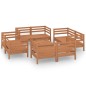 vidaXL Juego muebles de jardín 9 pzas madera maciza pino marrón miel
