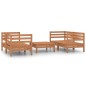 vidaXL Juego muebles de jardín 5 pzas madera maciza pino marrón miel vidaXL Juego muebles de jardín 5 pzas madera maciza pino marrón miel
