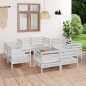 vidaXL Juego de muebles de jardín 8 pzas madera maciza de pino blanco vidaXL Juego de muebles de jardín 8 pzas madera maciza de pino blanco