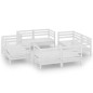 vidaXL Juego de muebles de jardín 8 pzas madera maciza de pino blanco vidaXL Juego de muebles de jardín 8 pzas madera maciza de pino blanco
