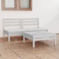 vidaXL Juego de muebles de jardín 3 piezas madera maciza pino blanco vidaXL Juego de muebles de jardín 3 piezas madera maciza pino blanco