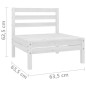 vidaXL Juego de muebles de jardín 3 piezas madera maciza pino blanco vidaXL Juego de muebles de jardín 3 piezas madera maciza pino blanco