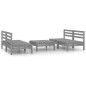 vidaXL Juego de muebles de jardín 5 piezas madera maciza de pino gris