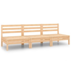 vidaXL Juego de muebles de jardín 3 piezas madera maciza de pino