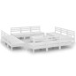 vidaXL Juego de muebles de jardín 13 piezas madera maciza pino blanco vidaXL Juego de muebles de jardín 13 piezas madera maciza pino blanco