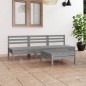 vidaXL Juego de muebles de jardín 4 piezas madera maciza de pino gris vidaXL Juego de muebles de jardín 4 piezas madera maciza de pino gris
