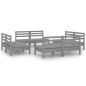 vidaXL Juego de muebles de jardín 8 piezas madera de pino maciza gris