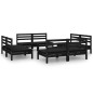 vidaXL Juego de muebles de jardín 8 pzas madera maciza de pino negro vidaXL Juego de muebles de jardín 8 pzas madera maciza de pino negro