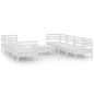 vidaXL Juego de muebles de jardín 9 piezas madera maciza pino blanco vidaXL Juego de muebles de jardín 9 piezas madera maciza pino blanco