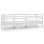 vidaXL Juego de muebles de jardín 3 pzas madera maciza de pino blanco vidaXL Juego de muebles de jardín 3 pzas madera maciza de pino blanco