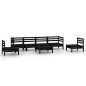 vidaXL Juego de muebles de jardín 7 pzas madera de pino maciza negro vidaXL Juego de muebles de jardín 7 pzas madera de pino maciza negro